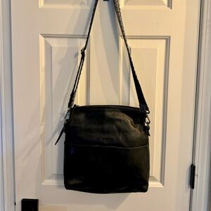 Margot black leather cross-body